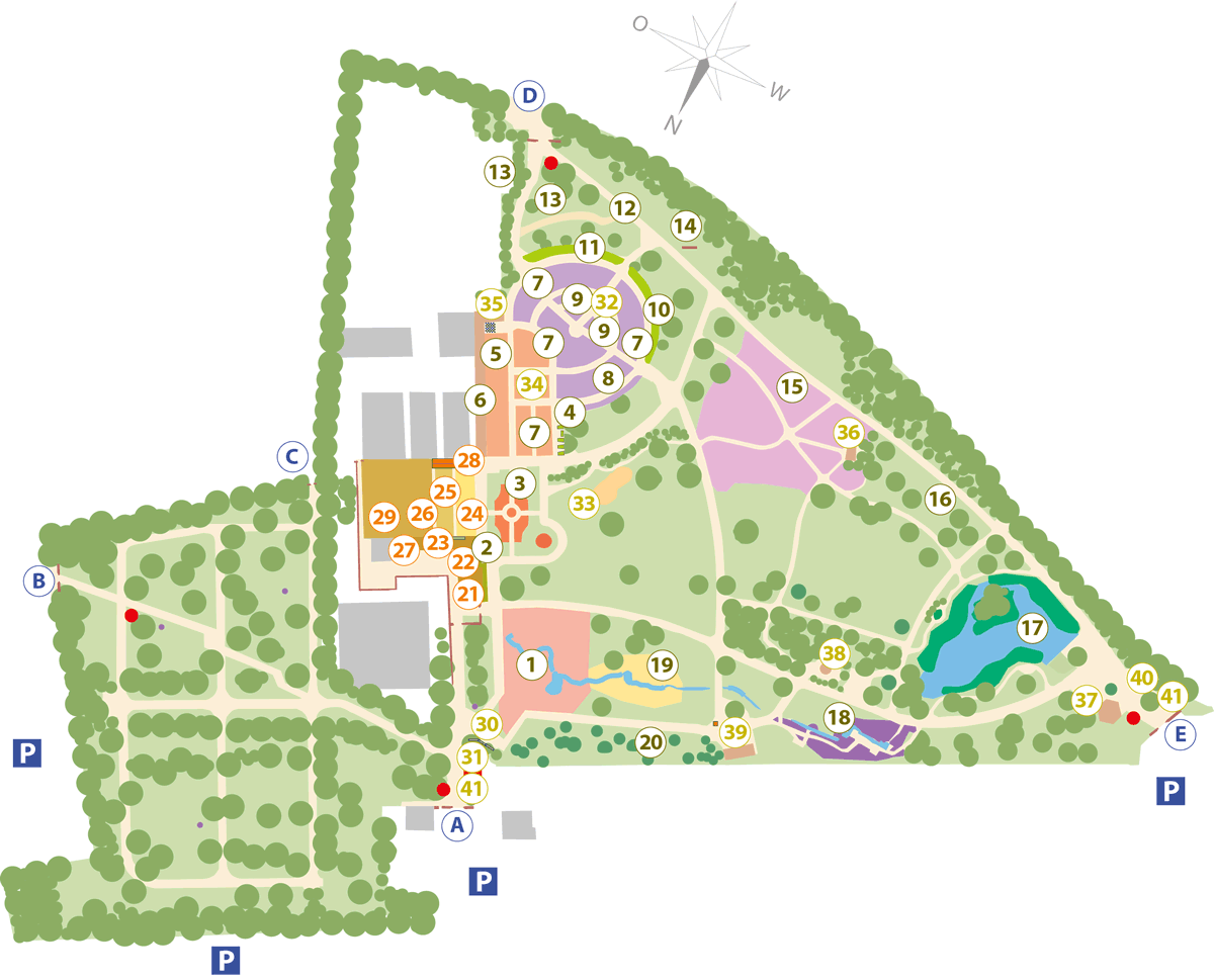 Der Gartenplan des Botanischen Garten Solingen